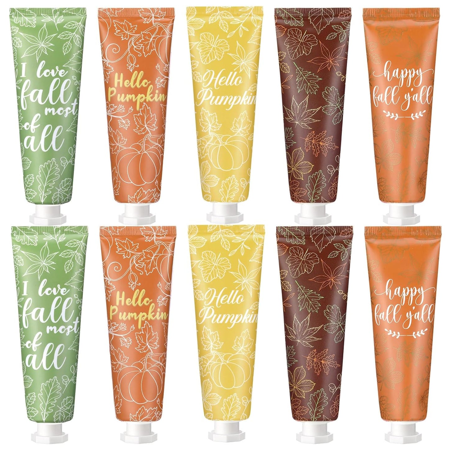 10 Pcs Thanksgiving Fall Hand Cream Bulk, Mini Pumpkin Lotion, 30ml Natural Botanical Fragrance Fall Lotion for Chapped Hands, Thanksgiving Favors, Employee Gifts, Baby Shower, Travel, Work, Team