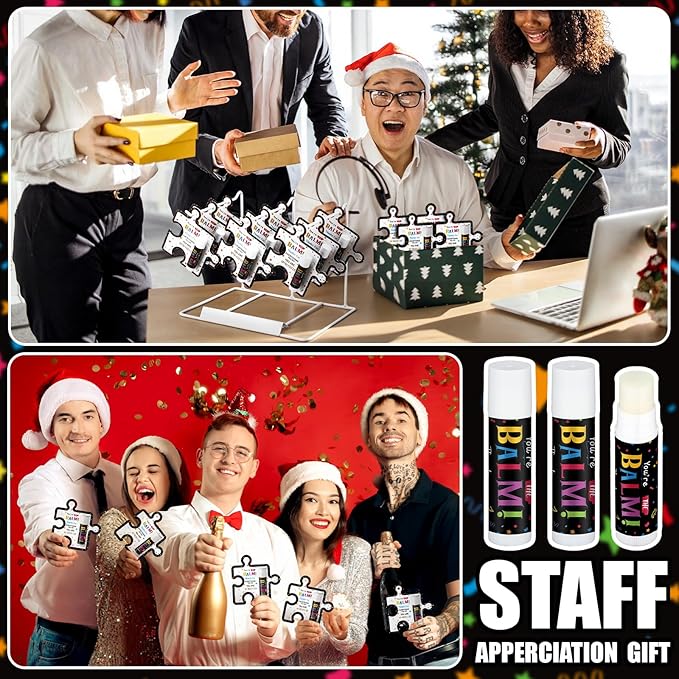 30 Pack Employee Teacher Appreciation Gifts Bulk Lip Balm Teacher Employee Staff Team Thank You Gift You're the Balm Volunteer Nurse Appreciation Party Favor for Women Men Coworker Birthday