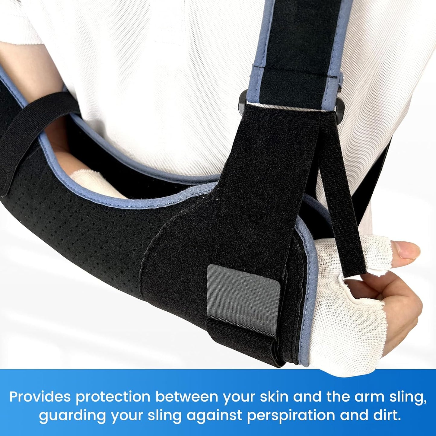 Velpeau Hand Socks for Splint (Pack of 10), Breathable, Thin Stockinette Tubing for Arm, Wrist Brace with Thumb Spica Liner, Cotton Gauze Sleeve, Under Cast Wrap, Arm Cover for Men and Women (White, Light Version, L)