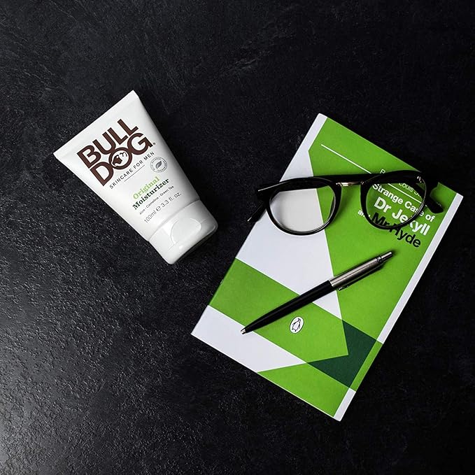 BULLDOG Mens Skincare and Grooming Original Face Moisturizer with Aloe Camelina & Green Tea 3.3 Fl. Oz - Pack of 3