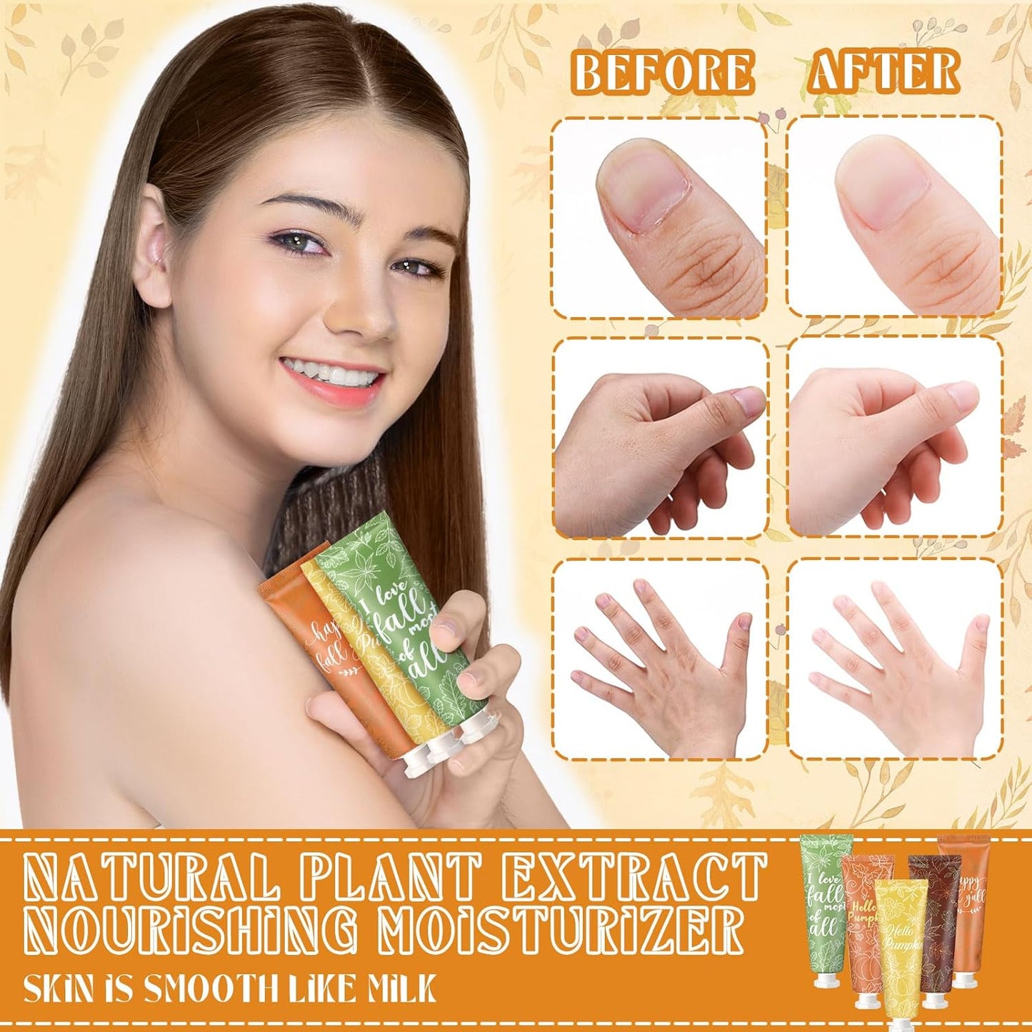 100 Pcs Thanksgiving Fall Hand Cream Bulk, Mini Pumpkin Lotion, 30ml Natural Botanical Fragrance Fall Lotion for Chapped Hands, Thanksgiving Favors, Employee Gifts, Baby Shower, Travel, Work, Team