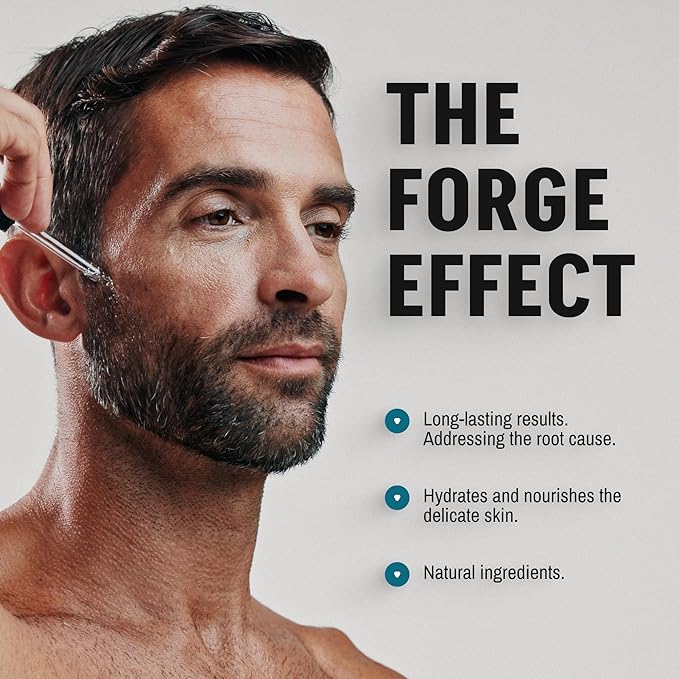 FORGE SKIN® Night Beef Tallow Serum for Men [TALLOW-BASED] - Facial Essence for Face Wrinkles with Essential Oils - Natural Green Tea Skincare for Radiance and Skin Hydration (1.7 OZ)