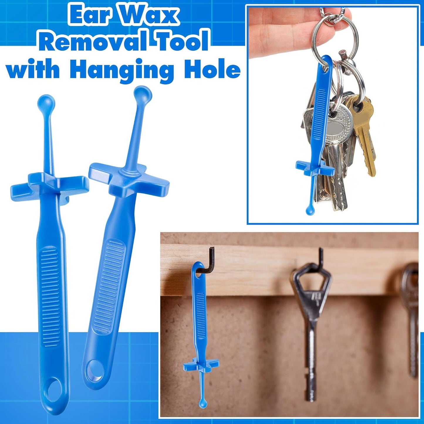 Feekoon 2 Pack Ear Wax Removal Tool, Cleaning Scoop Tool with Safe Guard, Reusable Plastic Ear Care Product for Earwax Removal