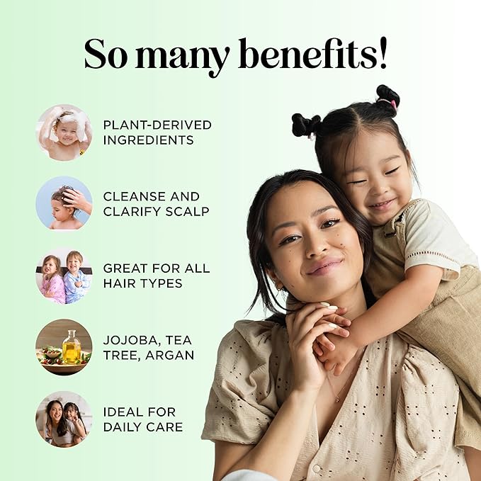 HONEYDEW Cleansing Kids Shampoo for Dry Scalp - Dry Flaky Scalp Care Shampoo for Kids and Hair Build Up Remover with Tea Tree Oil and Rosemary Essential Oils for Hair Care - Cleanser for Build Up