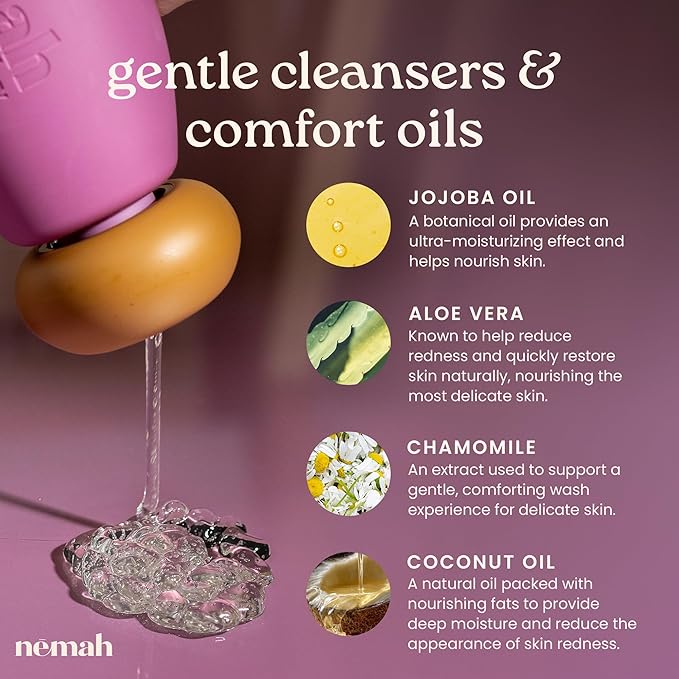 Nemah Baby Soap And Shampoo, 2 In 1 Baby Wash For Hair And Body, Tear Free Shampoo And Body Wash With Chamomile Aloe Vera Jojoba Oil, For Newborn And Toddlers, Vegan, Baby Bath Essentials, 9.8 Fl Oz