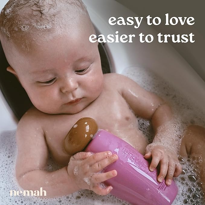 Nemah Baby Soap And Shampoo, 2 In 1 Baby Wash For Hair And Body, Tear Free Shampoo And Body Wash With Chamomile Aloe Vera Jojoba Oil, For Newborn And Toddlers, Vegan, Baby Bath Essentials, 9.8 Fl Oz