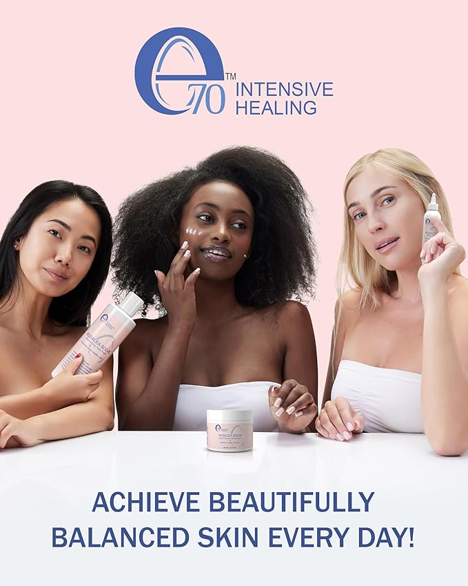 Rosacea Treatment for Face Skincare Cream for Women & Men (Pack of 2) - Gentle Moisturizer Redness Reducing Skin Care - with Aloe Vera & Hyaluronic Acid - Day-Night, Made in USA by e70 (2.25 fl. oz.)