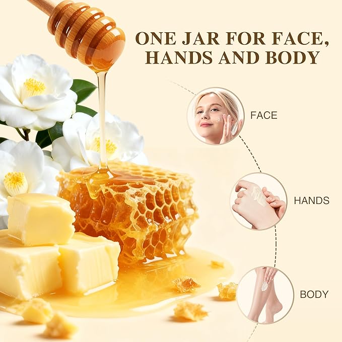 White Tea Grass-Fed Beef Tallow Balm for Men - Whipped Tallow Face Moisturizer & Beard Balm with Manuka Honey - Natural After Shave Care for Dry & Sensitive Skin, 2.1 oz