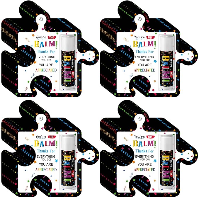 30 Pack Employee Teacher Appreciation Gifts Bulk Lip Balm Teacher Employee Staff Team Thank You Gift You're the Balm Volunteer Nurse Appreciation Party Favor for Women Men Coworker Birthday