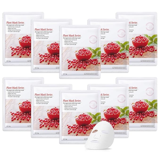 10 Pack Variety Facial Sheet Masks Skin Care Set, Hydrating Bulk Sheet Face Masks Skincare Gifts Set for Women Men, Long Lasting Moisturizing Face Mask Skincare for All Skin Type（B6)