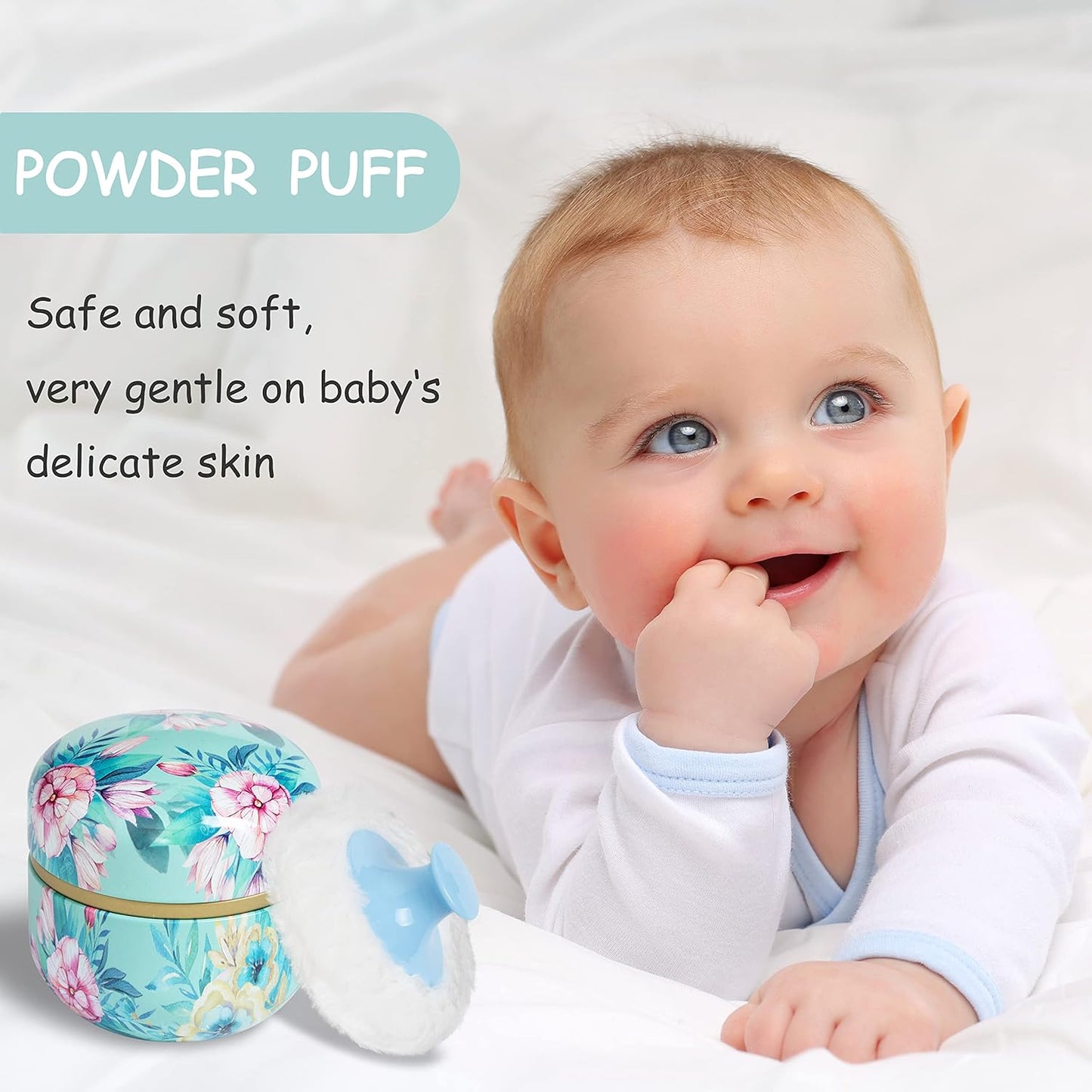 Powder Puff and Powder Container for Body Dusting Powder Case with Puff for Baby and Women,Loose Powder Containers with Puff for Travel (Summer flower1.0)