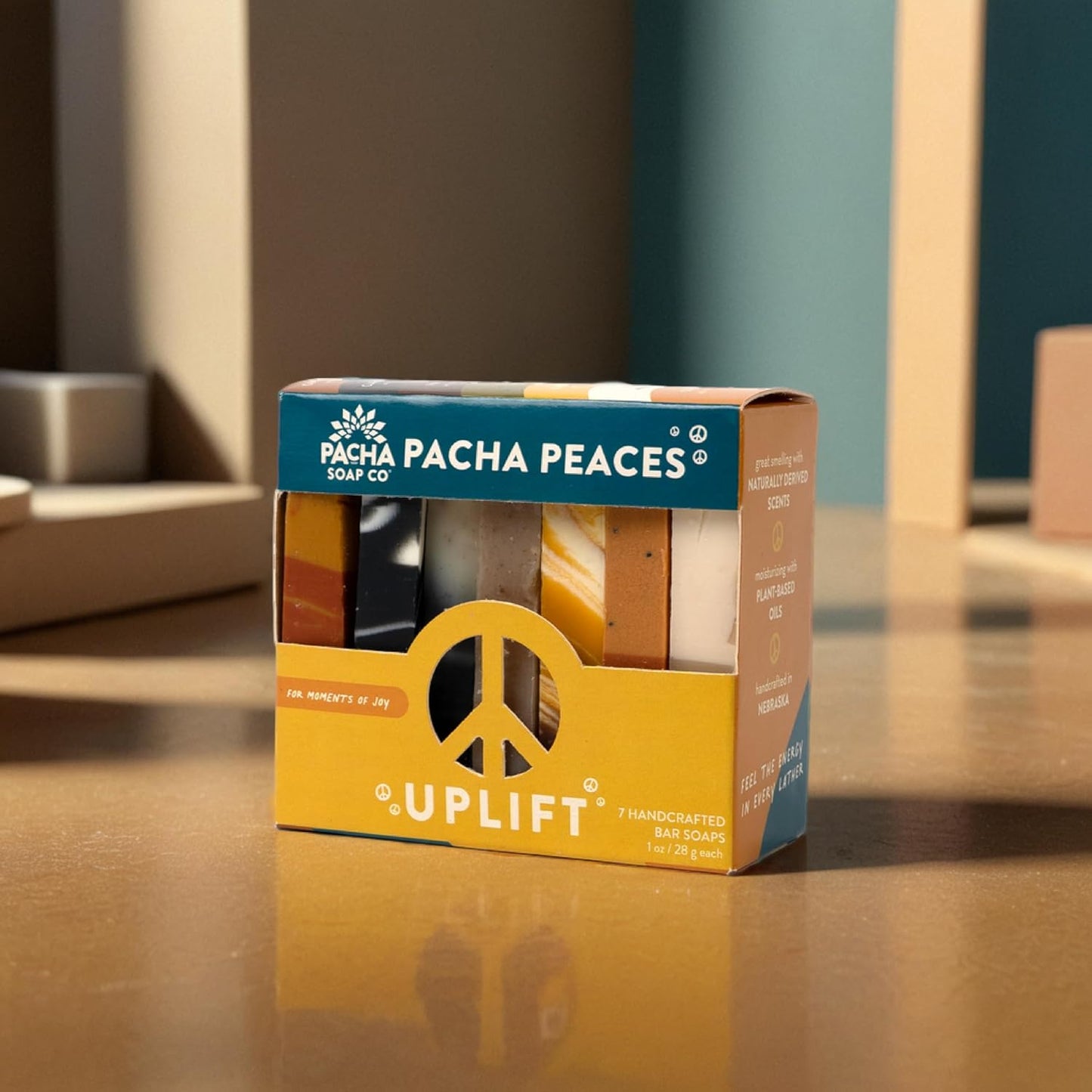 Pacha Soap Co. Bar Soap, Pacha Peaces, Uplift & Calm Bundle, 2-Pack (4 oz ea) - Premium, Handcrafted, Hydrating, Natural Face Wash, Hand Cleanser, Body Wash, Soothing Essential Oils