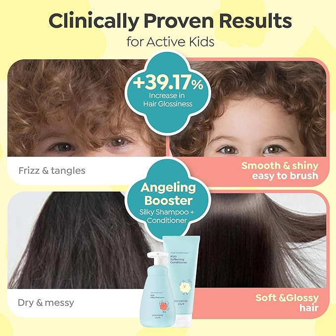 GOONGBE Kids Detangling Conditioner – Silicone-Free Softening for Frizzy Tangle-Prone Hair – Lightweight Non-Greasy with Triple Oil Complex (Macadamia, Sunflower, Oat), Allergen-Free 6.76 fl oz