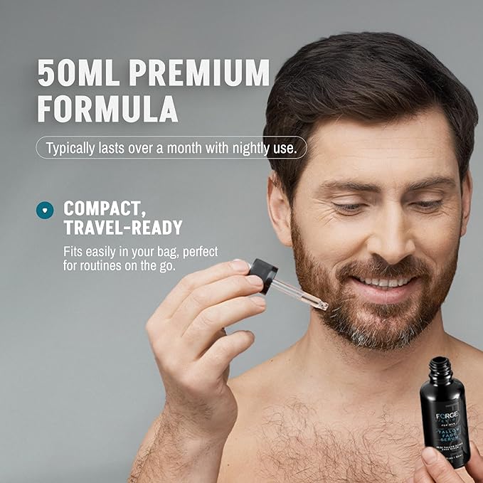 FORGE SKIN® Night Beef Tallow Serum for Men [TALLOW-BASED] - Facial Essence for Face Wrinkles with Essential Oils - Natural Green Tea Skincare for Radiance and Skin Hydration (1.7 OZ)