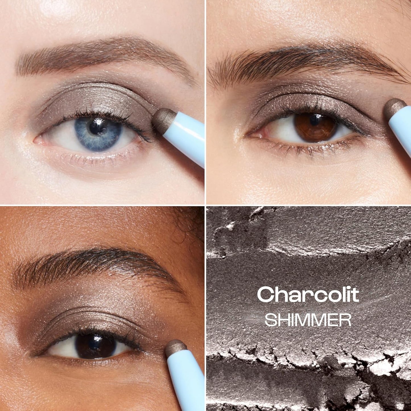 ALLEYOOP 11th Hour Cream Eye Shadow Sticks - Charcolit (Shimmer) - Award-winning Eyeshadow Stick - Smudge-Proof and Crease Proof for Over 11 Hours - Easy-To-Apply and Compact for Travel, 0.05 Oz