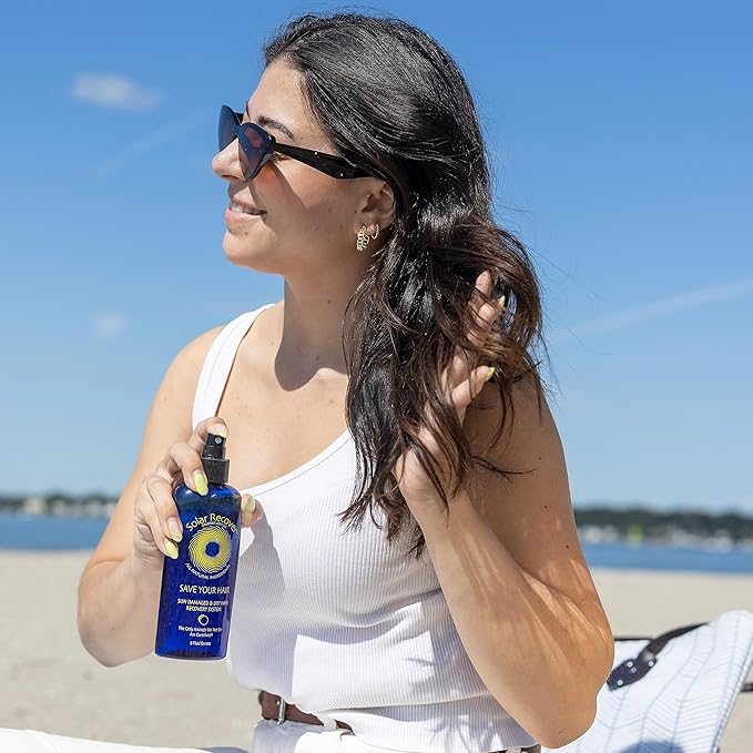Solar Recover After Sun Moisturizing Spray + Hair Detangler Combo - 12oz Hydrating Facial and Body Mist for Sunburn Relief + 8oz All Natural Leave-In Conditioner
